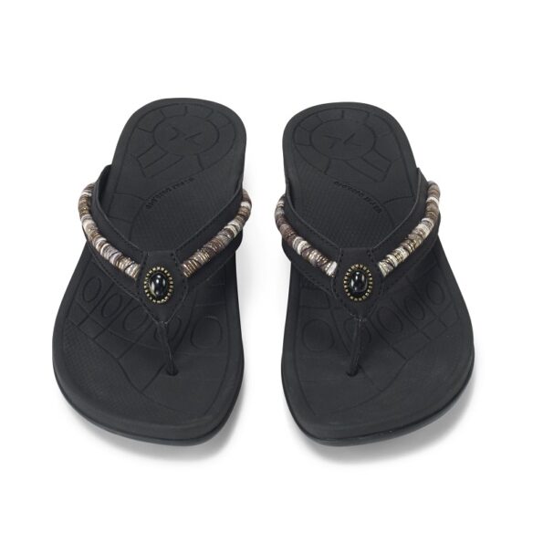 Дамски ортопедични чехли орнаменти цвят черен
